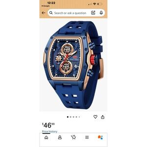 MINI FOCUS Men's Sport Quartz Watch Chronograph Wristwatch Orange Silicone Strap